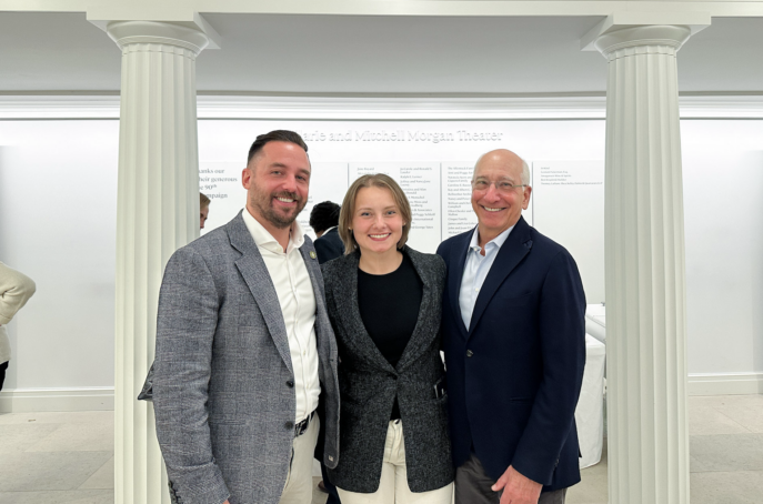 Professionals networking during a business event at Guild Hall in East Hampton, The Hamptons