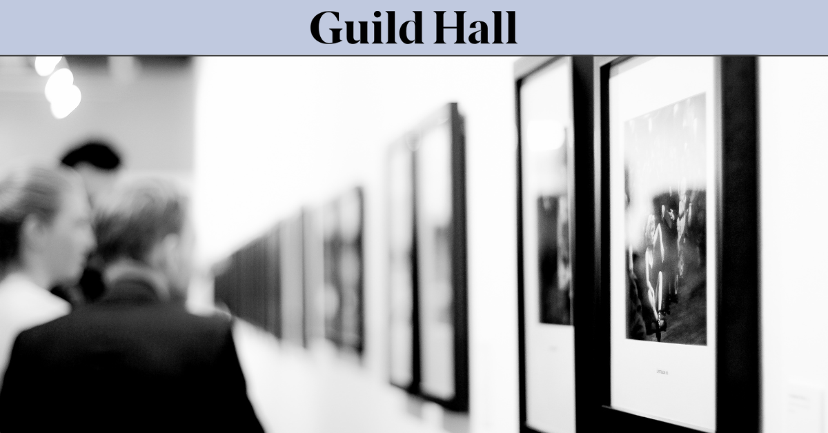 Interior view of an art exhibition at Guild Hall in East Hampton, The Hamptons