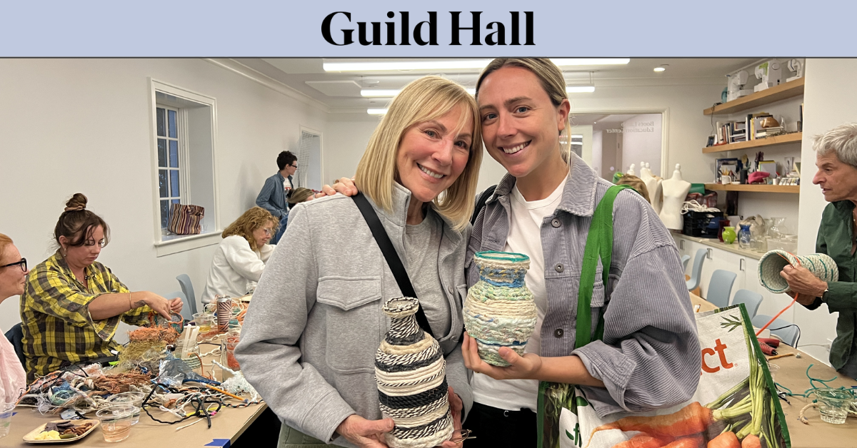 Guests participating in a hands-on Art Social workshop at Guild Hall in East Hampton