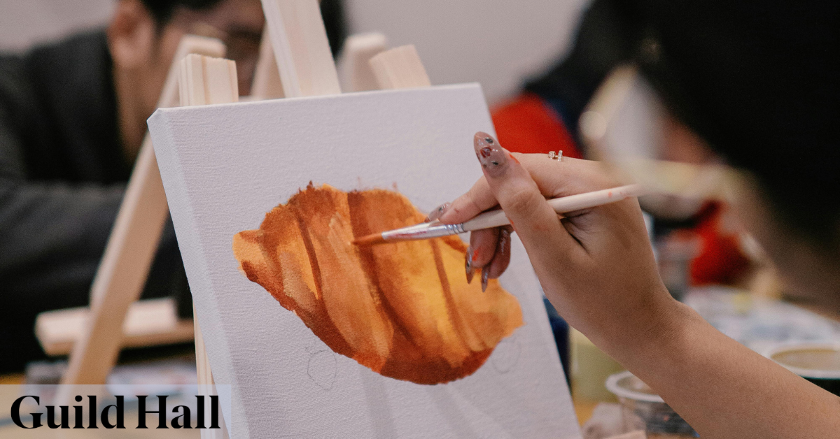 Local artist leading a community workshop at Guild Hall in East Hampton Village